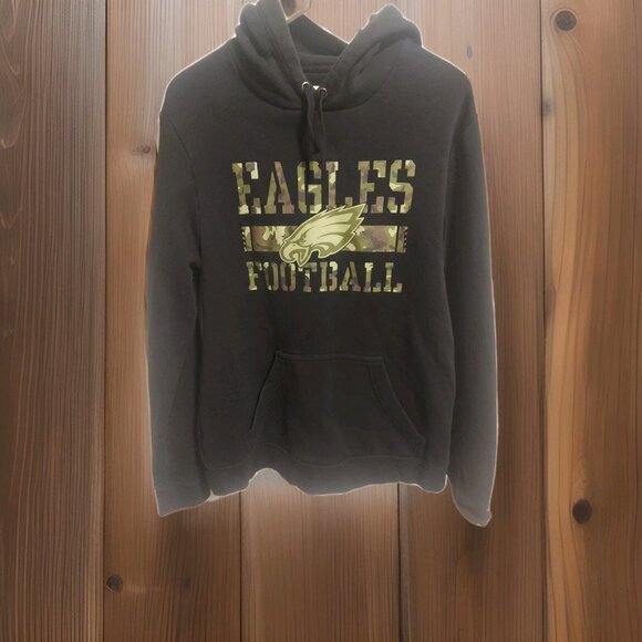 Nike Philadelphia Eagles Sweatshirt Hoodie NFL Men M Black Camoflauge Pockets - Picture 1 of 8